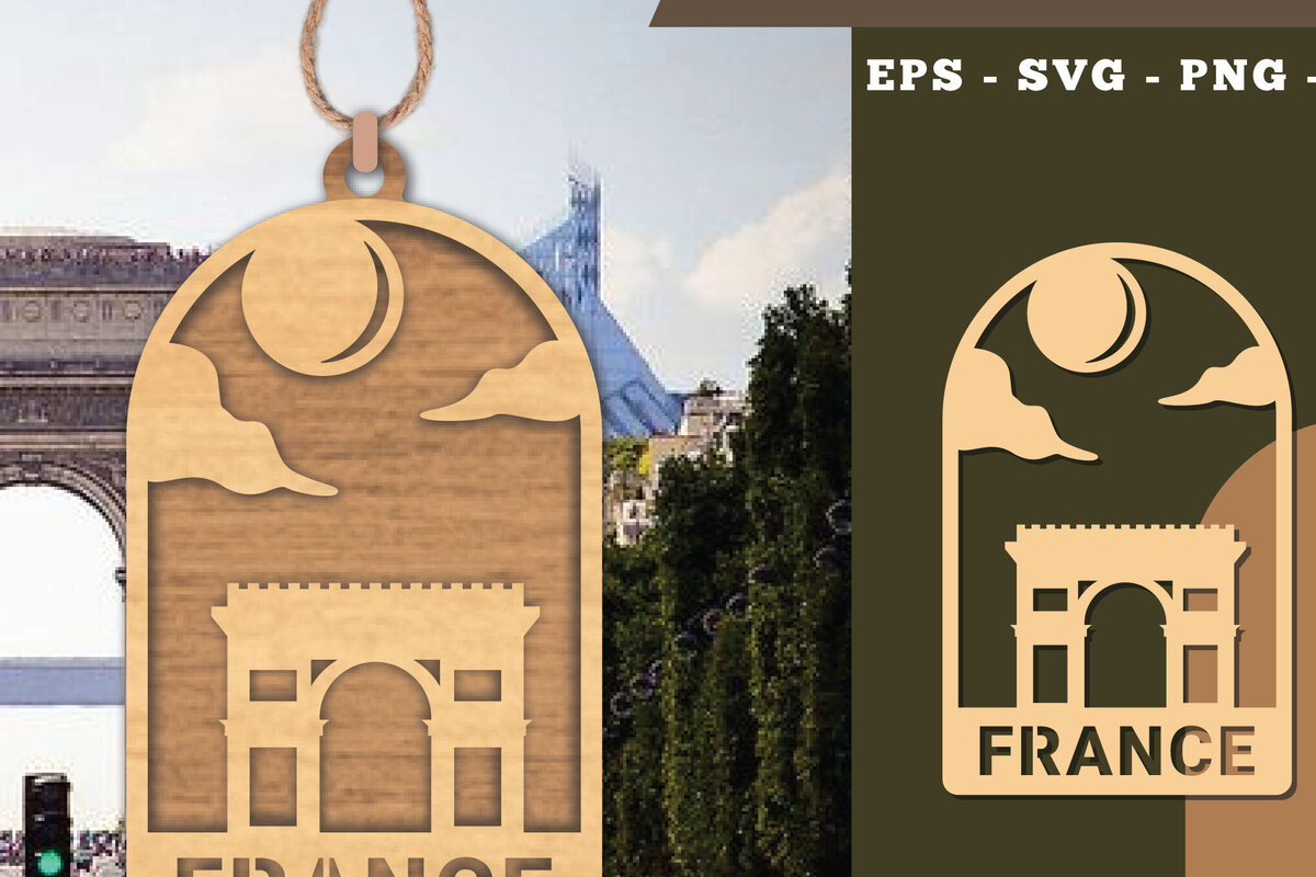 Σετ των 3 Intra απο ξύλο plywood 3mm-4mm πάχος - France Cut Laser Στολίδι  Δίασταση 6x6 cm INTRAFABR-111785894