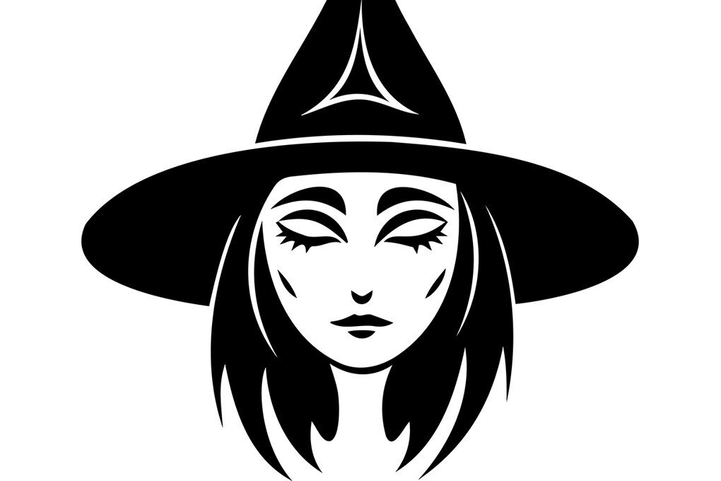 Intra απο ξύλο plywood 3mm-4mm πάχος - ΔΩΡΕΑΝ χαριτωμένο διανυσματικό  μάγισσας / πρόσωπο μάγισσας Δίασταση 30x20 cm INTRAFABR-80804012