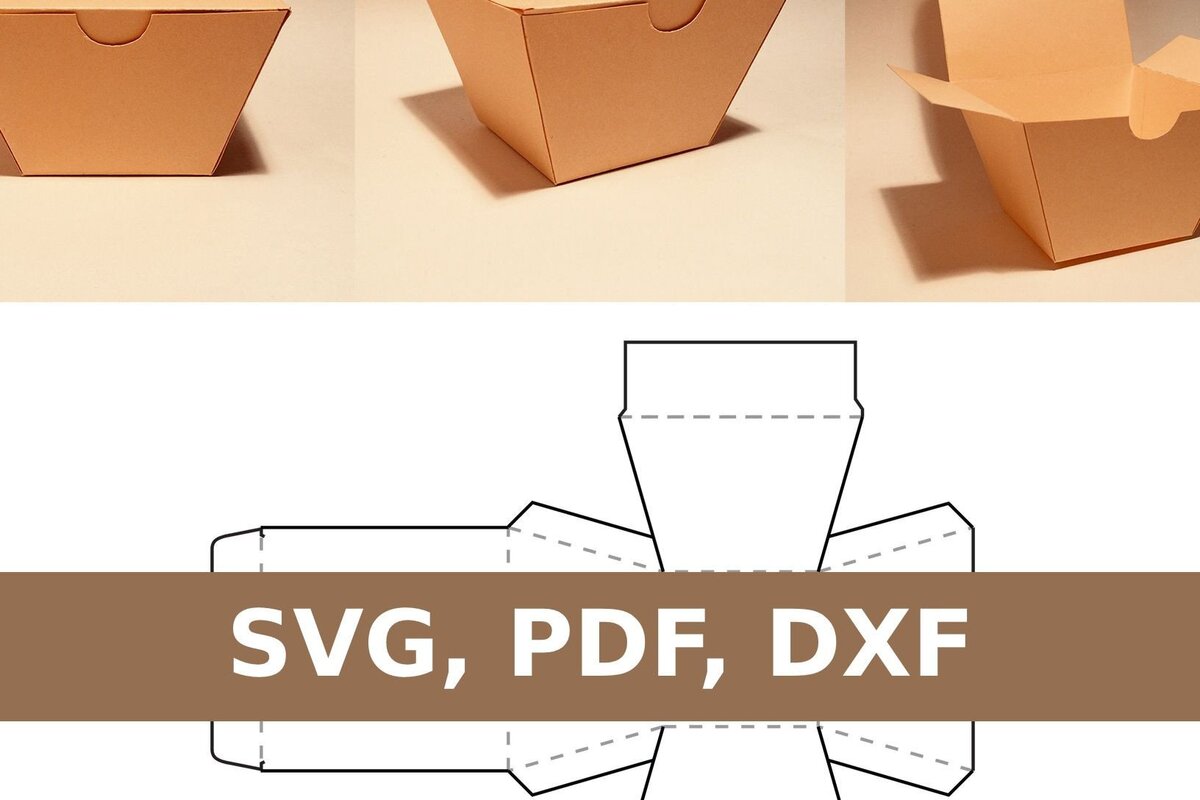 Σετ των 2 Intra απο ξύλο plywood 3mm-4mm πάχος - Κουτί τηγανιτές πατάτες Δίασταση 20x20 cm INTRAFABR-33766323