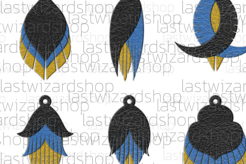 Σετ των 3 Intra απο ξύλο plywood 3mm-4mm πάχος - Σκουλαρίκια Desert Stacked Fringe  Δίασταση 3x3 cm INTRAFABR-24964171