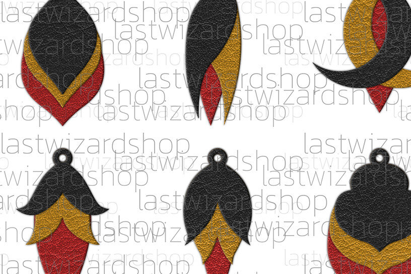 Σετ των 3 Intra απο ξύλο plywood 3mm-4mm πάχος - Σκουλαρίκια Desert Stacked Fringe  Δίασταση 3x3 cm INTRAFABR-24964140