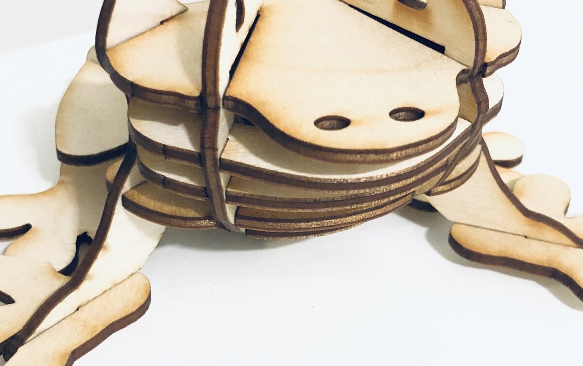 Σετ των 3 Intra απο ξύλο plywood 3mm-4mm πάχος - Γλυπτό υ κοπής με λέιζερ FROG Glowforge Δίασταση 5x10 cm INTRAFABR-32499487