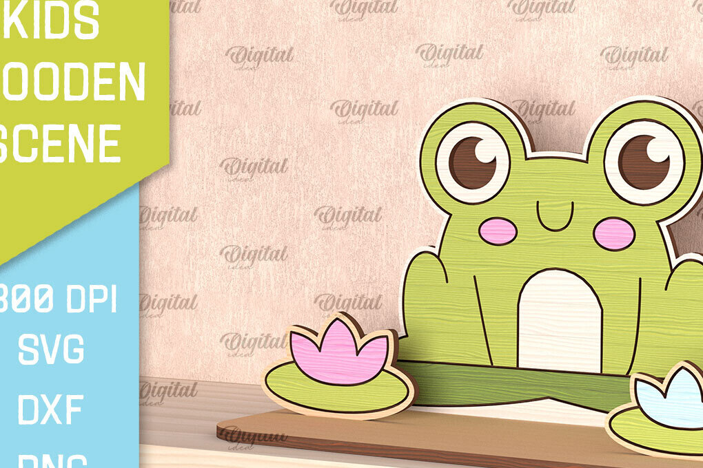 Intra απο ξύλο plywood 3mm-4mm πάχος - Frog . Παιδική Ξύλινη Σκηνή  Δίασταση 30x20 cm INTRAFABR-100844855