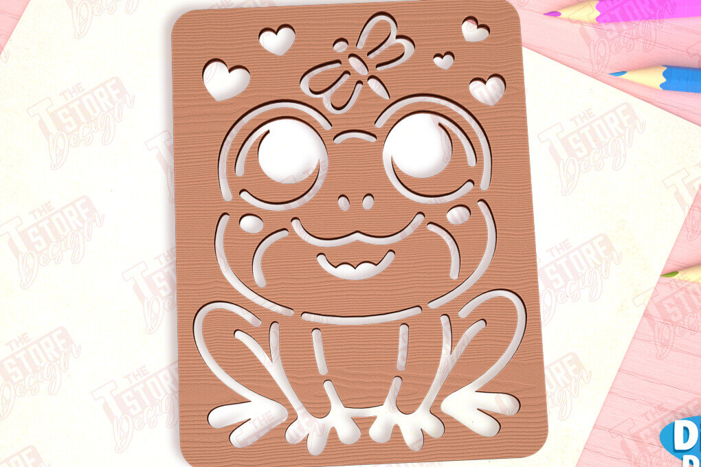 Σετ των 2 Intra απο ξύλο plywood 3mm-4mm πάχος - Frog Tracing Board | Πρότυπο σχεδίασης Δίασταση 20x20 cm INTRAFABR-98121459