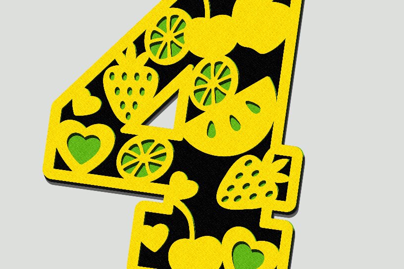 Σετ των 2 Intra απο ξύλο plywood 3mm-4mm πάχος - Fruit 3D  Δίασταση 20x20 cm INTRAFABR-57510805