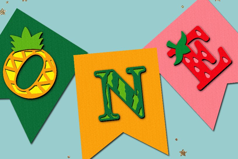 Σετ των 2 Intra απο ξύλο plywood 3mm-4mm πάχος - Fruit Alphabet 3D  Δίασταση 20x20 cm INTRAFABR-99569846