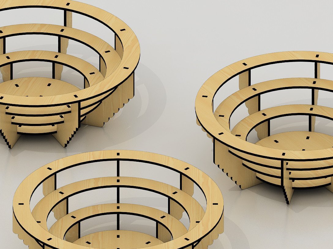 Intra απο ξύλο plywood 3mm-4mm πάχος - Πιάτο φρούτων, Πριόνι κύλισης, Καλάθι μπολ Δίασταση 30x20 cm INTRAFABR-40158623