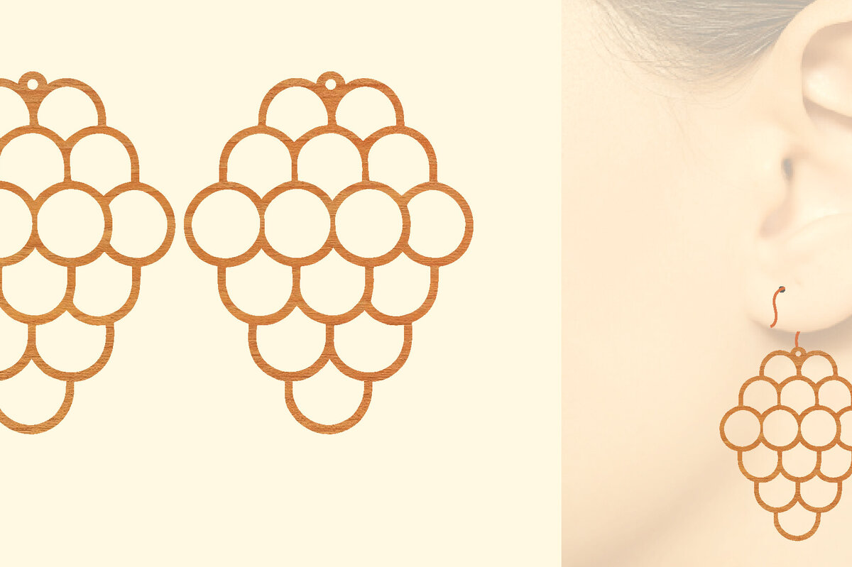 Σετ των 3 Intra απο ξύλο plywood 3mm-4mm πάχος - Φρούτα Ξύλινα Σκουλαρίκια Laser Cut  Δίασταση 3x3 cm INTRAFABR-97270390