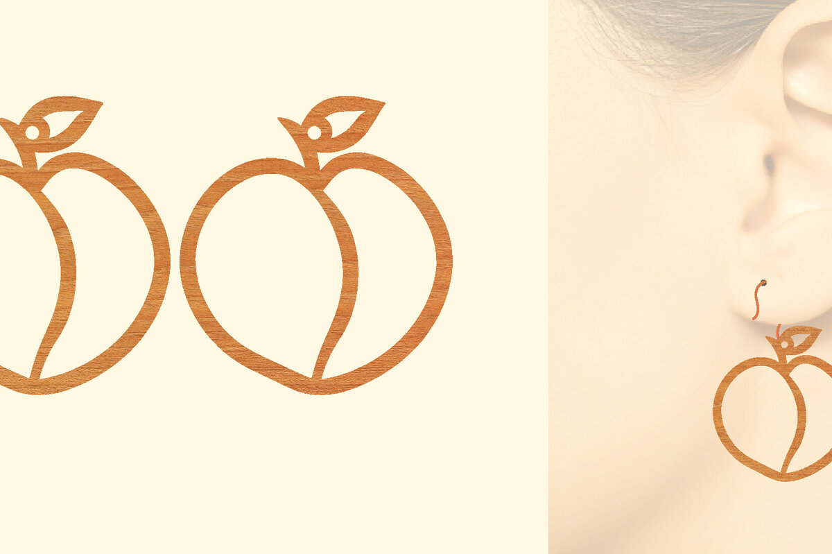 Σετ των 3 Intra απο ξύλο plywood 3mm-4mm πάχος - Φρούτα Ξύλινα Σκουλαρίκια Laser Cut  Δίασταση 3x3 cm INTRAFABR-97270609