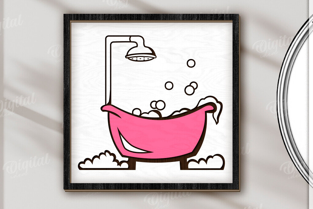 Intra απο ξύλο plywood 3mm-4mm πάχος - Αστεία διακόσμηση τοίχου μπάνιου  Δίασταση 30x20 cm INTRAFABR-123490844