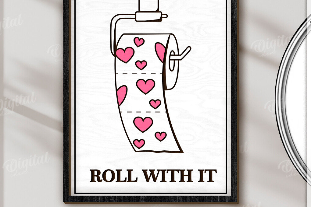 Σετ των 2 Intra απο ξύλο plywood 3mm-4mm πάχος - Αστεία διακόσμηση τοίχου μπάνιου  Δίασταση 30x20 cm INTRAFABR-123491235