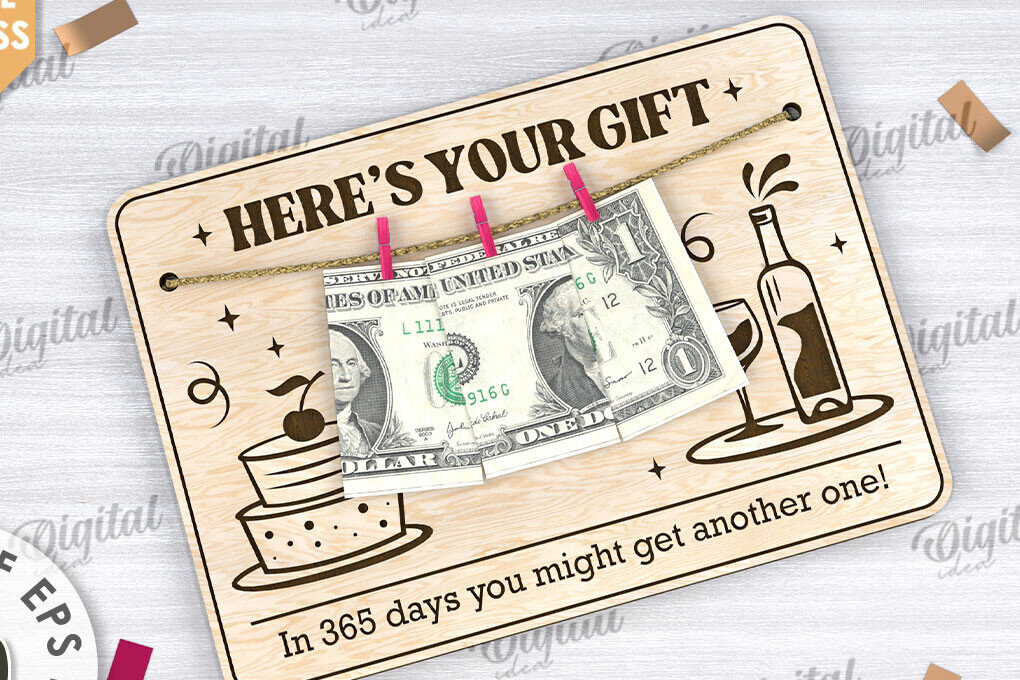 Σετ των 3 Intra απο ξύλο plywood 3mm-4mm πάχος - Αστεία κάρτα γενεθλίων σχέδιο κοπής με λέιζερ Δίασταση 20x20 cm INTRAFABR-109351806