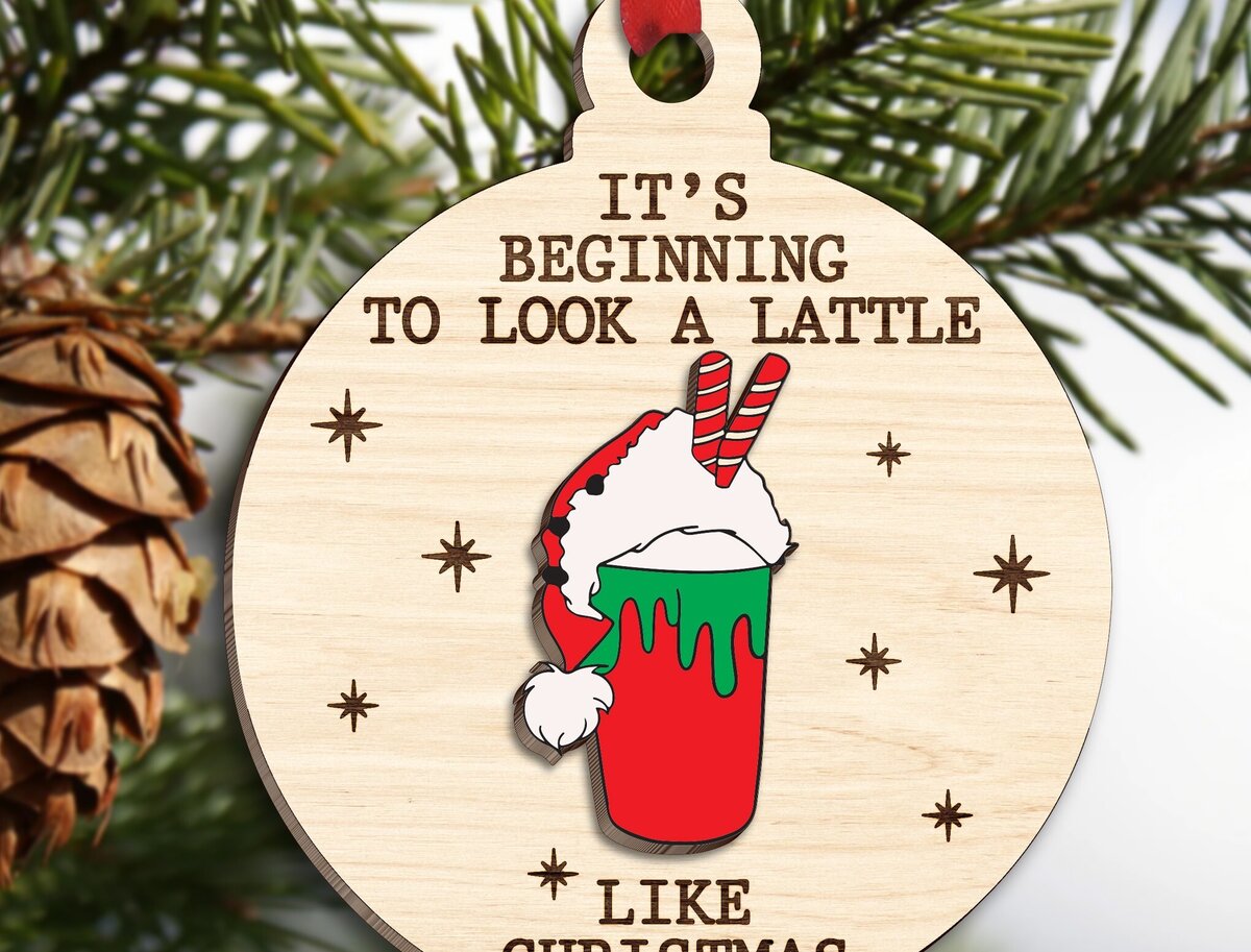 Σετ των 3 Intra απο ξύλο plywood 3mm-4mm πάχος - Αστείο χριστουγεννιάτικο στολίδι  κοπής με λέιζερ Δίασταση 6x6 cm INTRAFABR-110860983