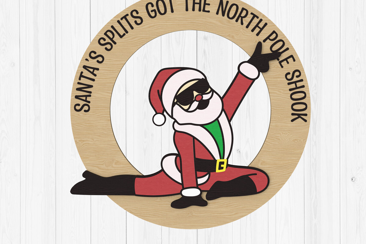 Σετ των 3 Intra απο ξύλο plywood 3mm-4mm πάχος - Αστείο χριστουγεννιάτικο στολίδι Άγιος Βασίλης Δίασταση 6x6 cm INTRAFABR-108160880