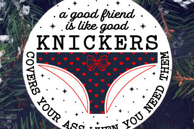 Σετ των 3 Intra απο ξύλο plywood 3mm-4mm πάχος - Αστείο χριστουγεννιάτικο στολίδι  σχέδιο Δίασταση 6x6 cm INTRAFABR-86050921