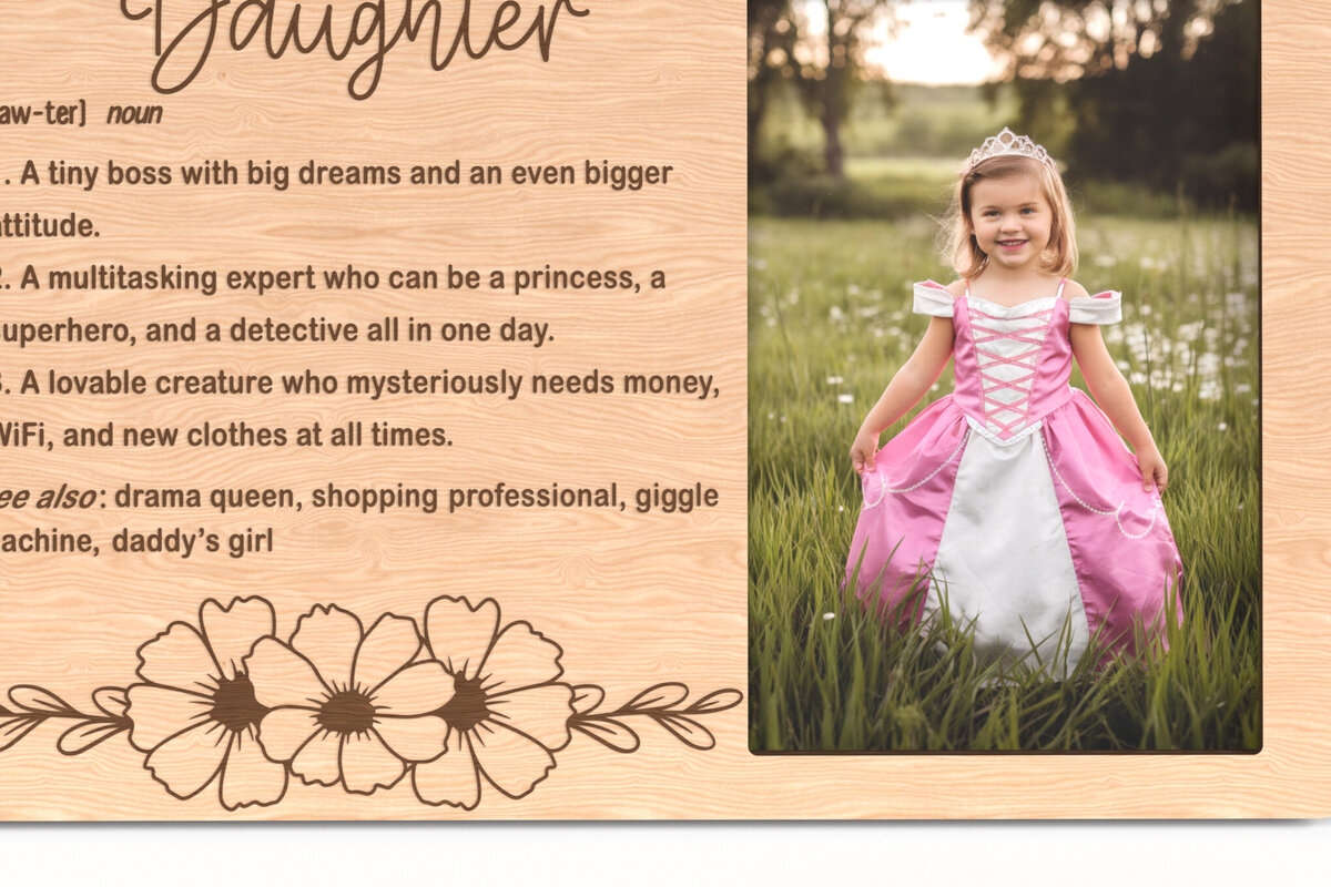 Σετ των 2 Intra απο ξύλο plywood 3mm-4mm πάχος - Αστεία κορνίζα ορισμού κόρης Δίασταση 20x25 cm INTRAFABR-117340407