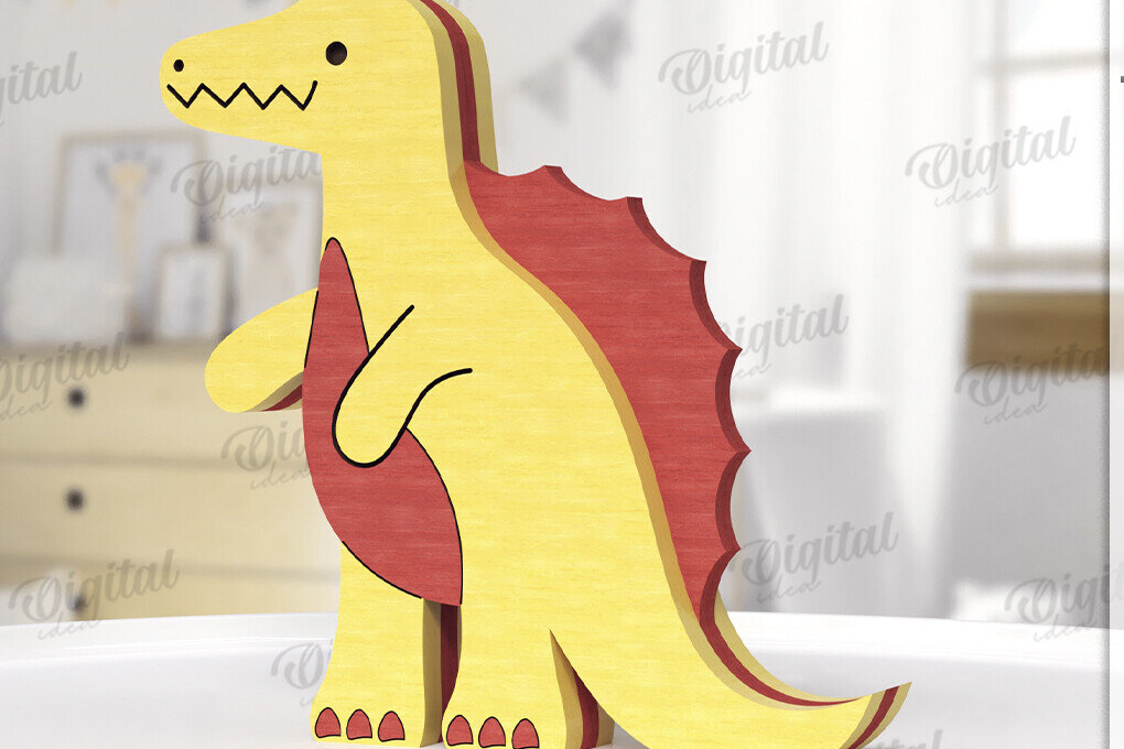 Intra απο ξύλο plywood 3mm-4mm πάχος - Αστεία Dino Shelf Sitter  Δίασταση 30x20 cm INTRAFABR-123766816