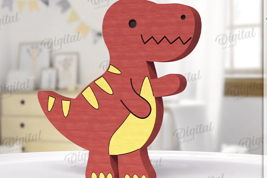 Intra απο ξύλο plywood 3mm-4mm πάχος - Αστεία Dino Shelf Sitter  Δίασταση 30x20 cm INTRAFABR-123766921