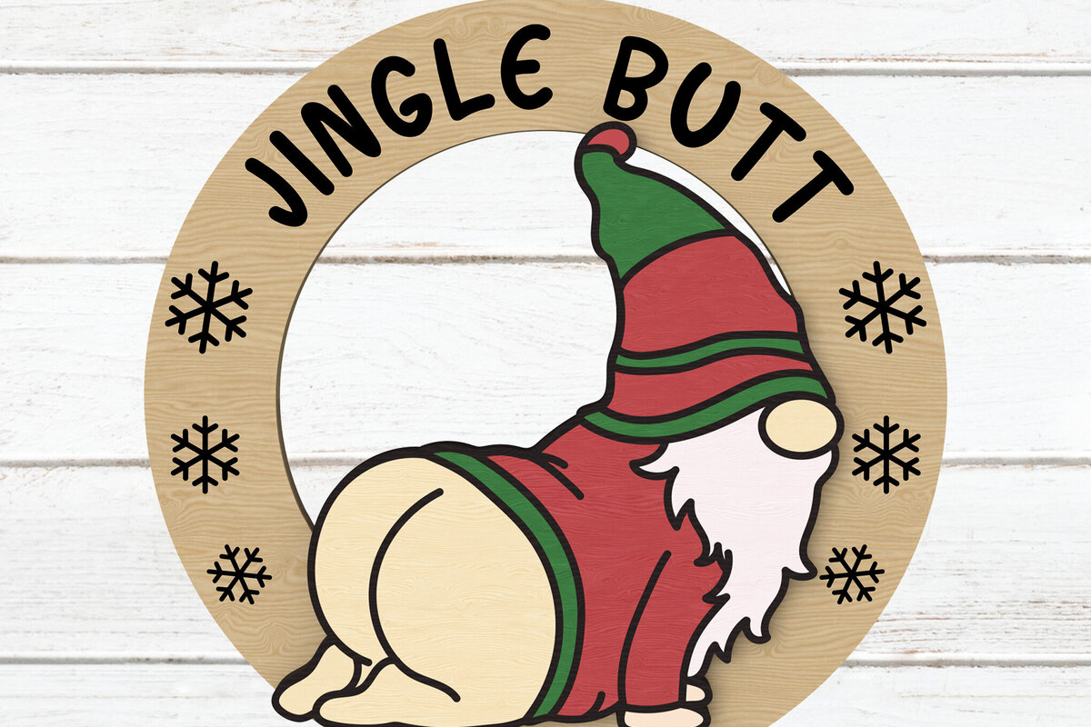 Σετ των 3 Intra απο ξύλο plywood 3mm-4mm πάχος - Αστείο στολίδι με τζινγκλ στολίδι με Gnome Δίασταση 6x6 cm INTRAFABR-108798628