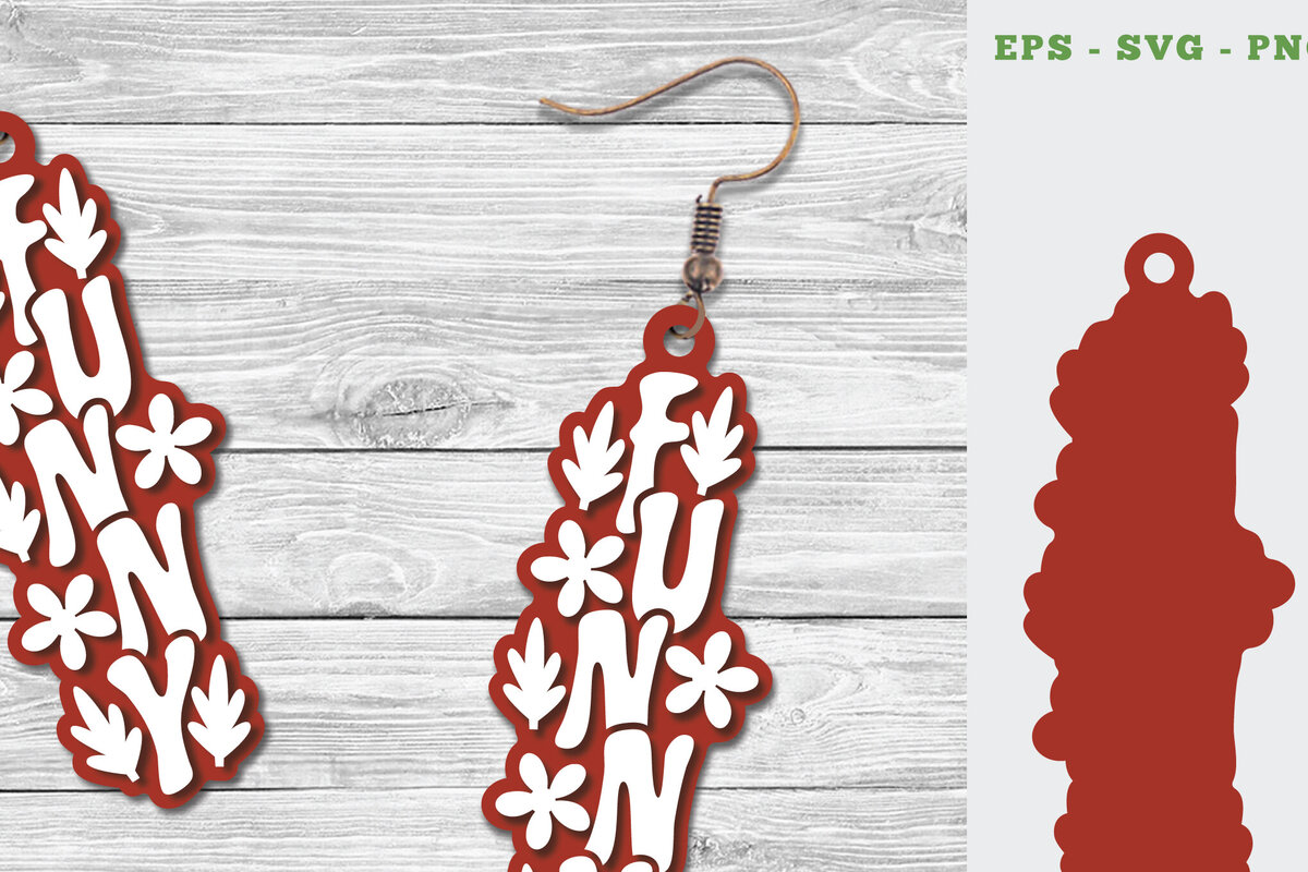 Σετ των 3 Intra απο ξύλο plywood 3mm-4mm πάχος - Αστεία σκουλαρίκια κοπής με λέιζερ  Δίασταση 3x3 cm INTRAFABR-111648084