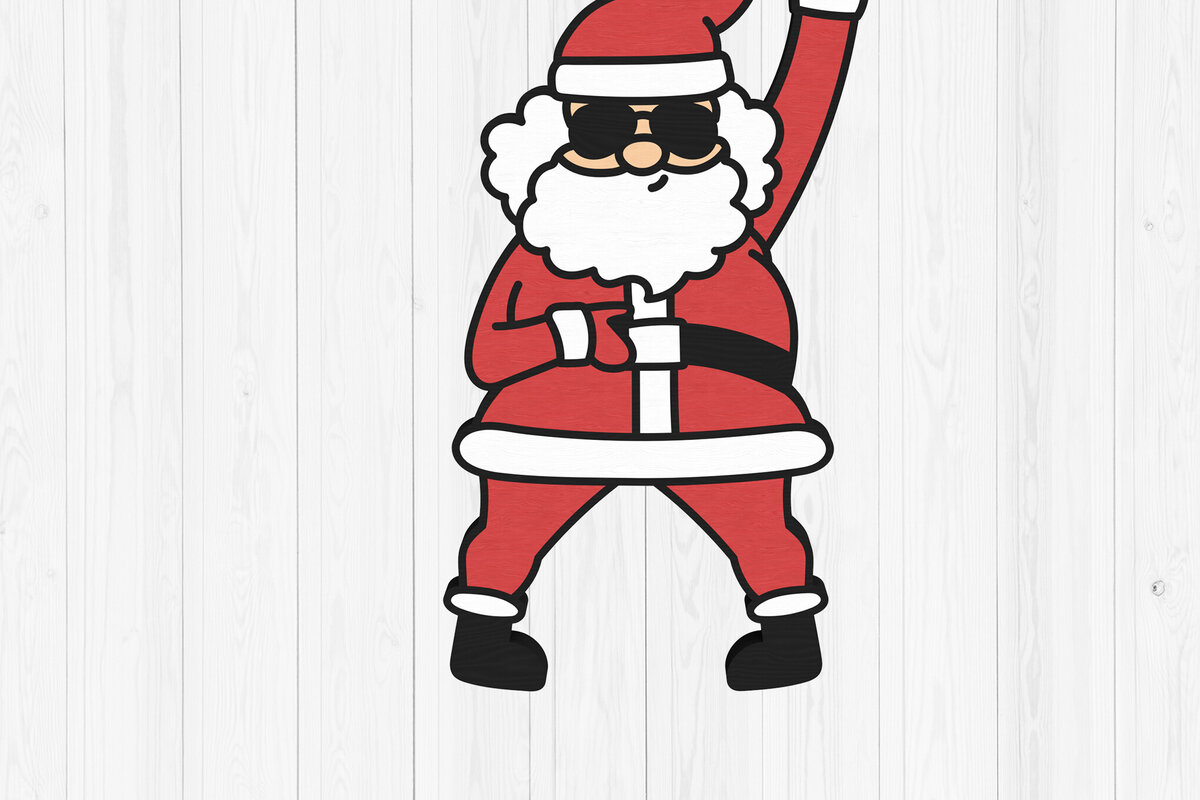 Σετ των 3 Intra απο ξύλο plywood 3mm-4mm πάχος - Αστείο χιπ χοπ στολίδι Santa Δίασταση 6x6 cm INTRAFABR-109548111