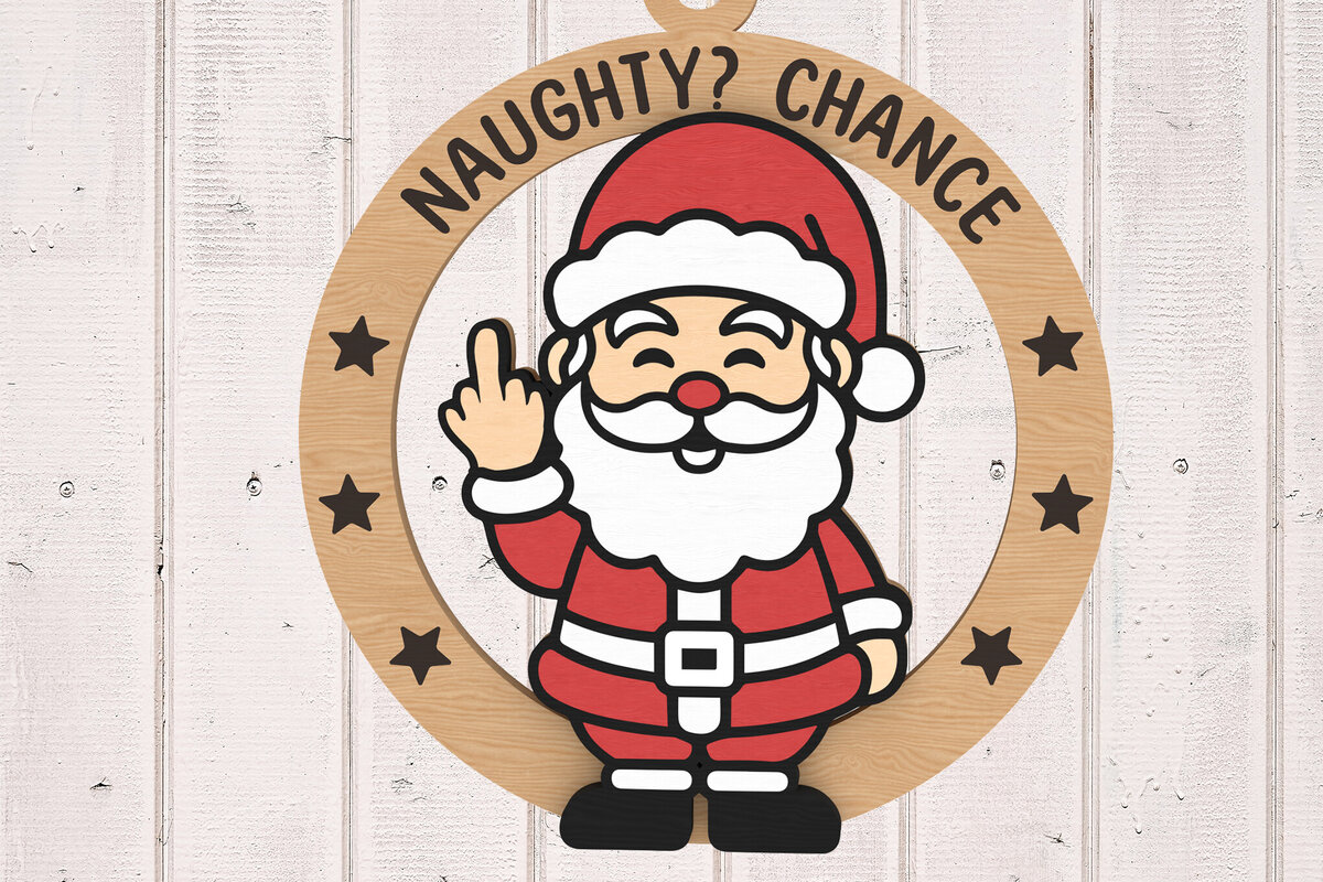 Σετ των 3 Intra απο ξύλο plywood 3mm-4mm πάχος - Αστεία κόψιμο με λέιζερ στολίδι του Άγιου Βασίλη Δίασταση 6x6 cm INTRAFABR-109665251