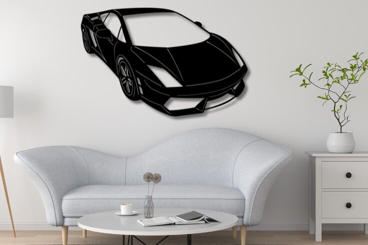 Σετ των 3 Intra απο ξύλο plywood 3mm-4mm πάχος - Gallardo Laser Cut Car Silhouette Δίασταση 20x20 cm INTRAFABR-113378500