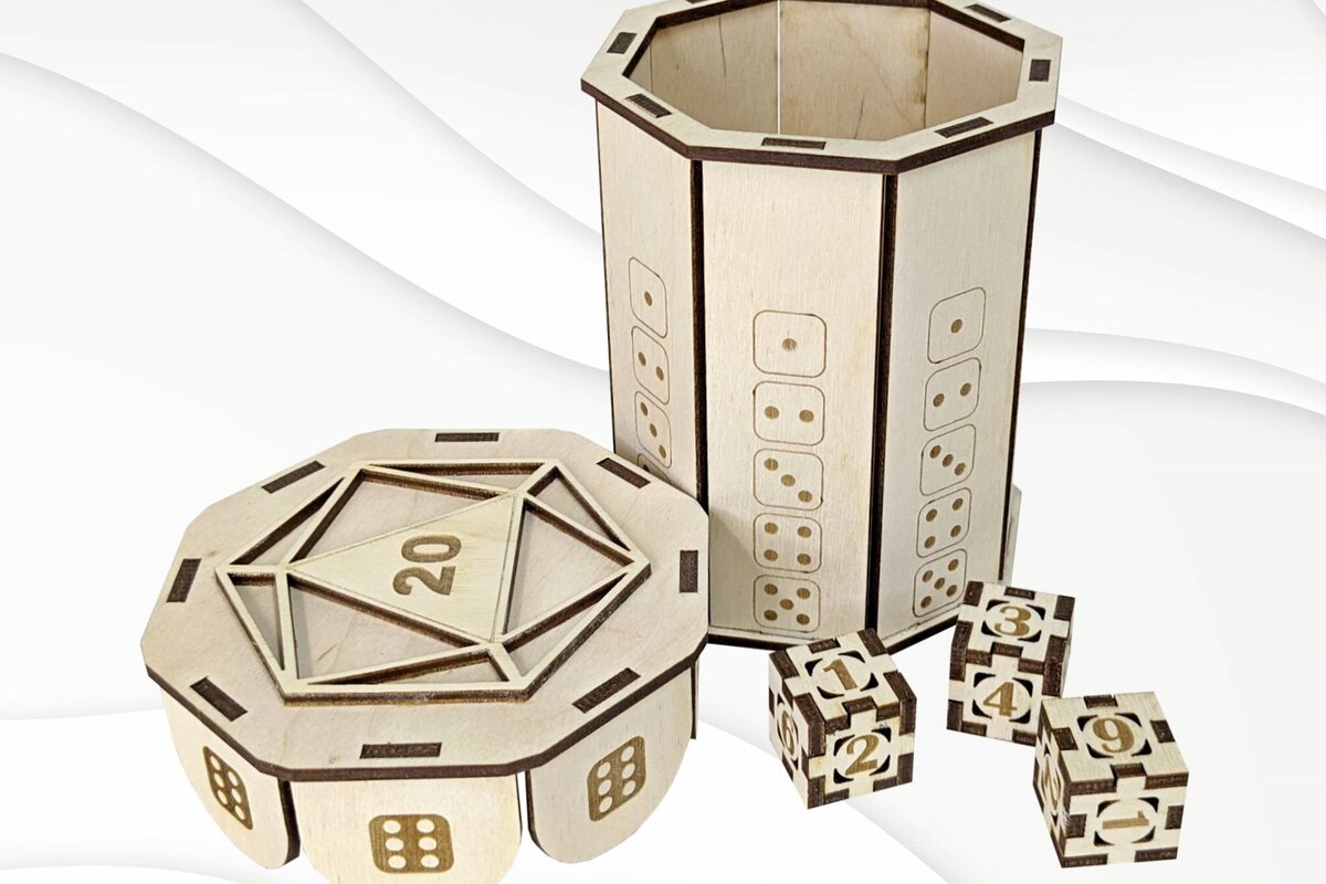 Σετ των 3 Intra απο ξύλο plywood 3mm-4mm πάχος - Παιχνίδι Παιχνίδια Ζάρια σε κουτί, Σχέδιο κοπής με λέιζερ Δίασταση 109x100 cm INTRAFABR-96293463