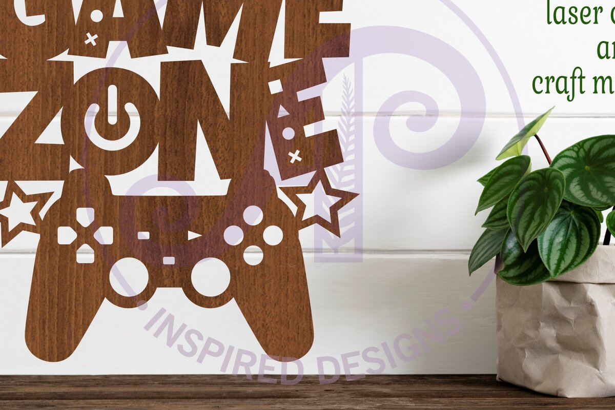 Σετ των 2 Intra απο ξύλο plywood 3mm-4mm πάχος -  κοπής λέιζερ  Sign Zone Game Δίασταση 30x20 cm INTRAFABR-85324704