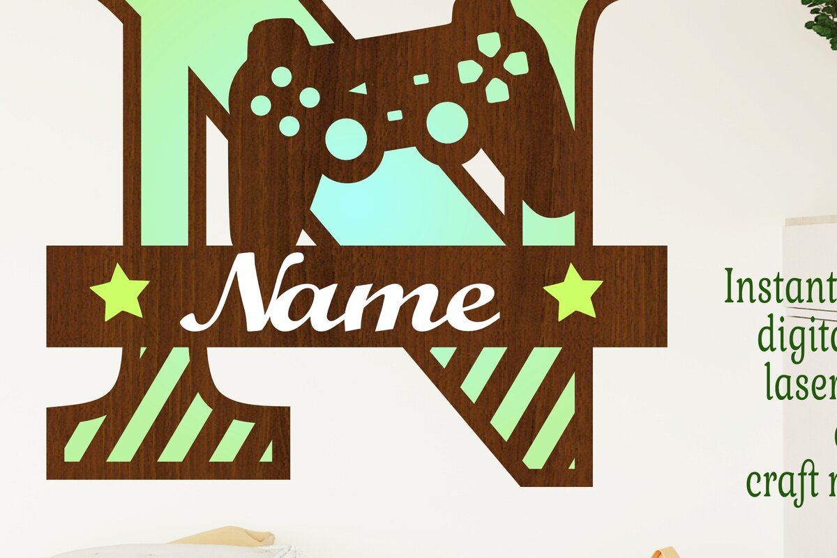 Intra απο ξύλο plywood 3mm-4mm πάχος - Μονόγραμμα κεφαλαίου παίκτη Γράμμα N  Δίασταση 30x20 cm INTRAFABR-109004018