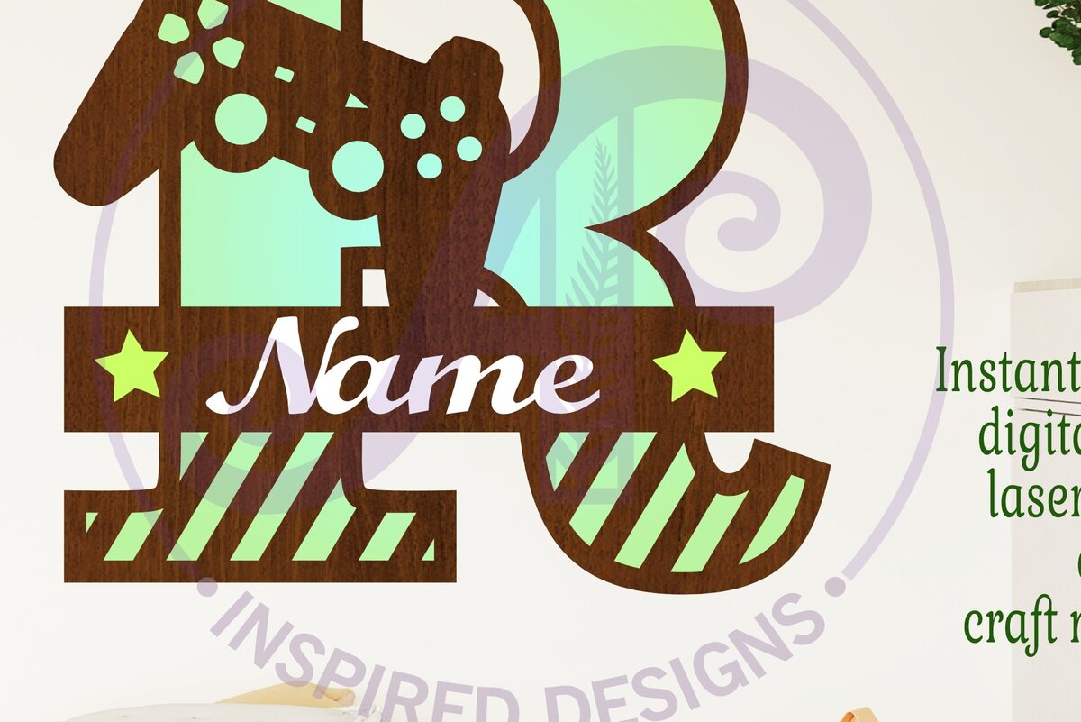 Intra απο ξύλο plywood 3mm-4mm πάχος - Κεφαλαίο μονόγραμμα παίκτης Γράμμα R  Δίασταση 30x20 cm INTRAFABR-109004213