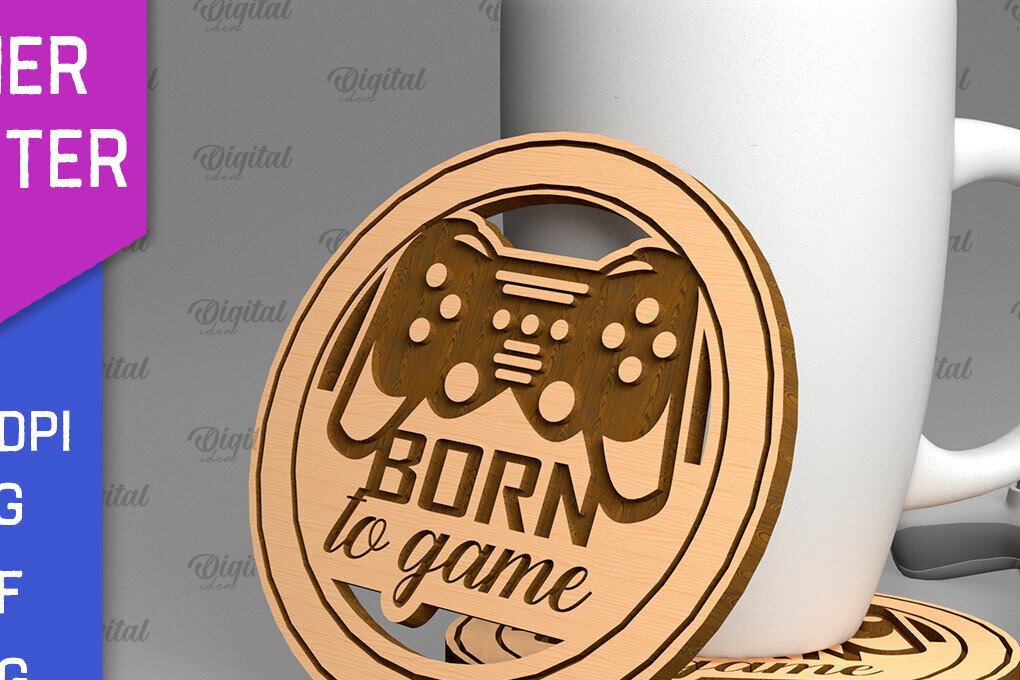 Intra απο ξύλο plywood 3mm-4mm πάχος - Gamer Coaster Cut Laser. Gamer Decor  Δίασταση 30x20 cm INTRAFABR-97717502