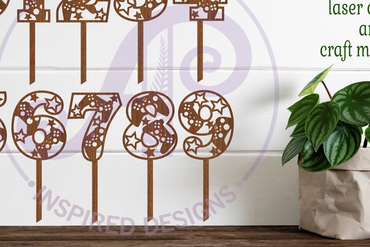 Intra απο ξύλο plywood 3mm-4mm πάχος - Αρχεία αποκοπής  Number Cake Toppers Δίασταση 30x20 cm INTRAFABR-102865682