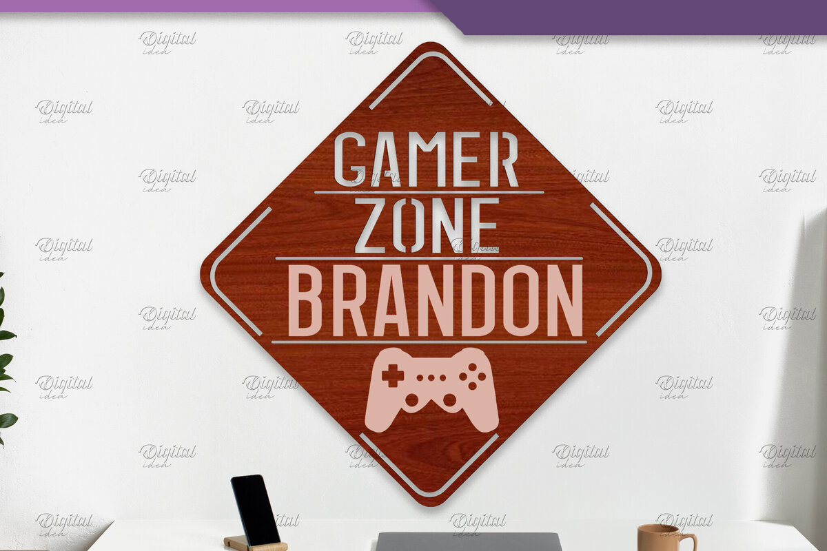 Intra απο ξύλο plywood 3mm-4mm πάχος -  Sign Gamer. Μονόγραμμα σημάδια  Δίασταση 30x20 cm INTRAFABR-84293637