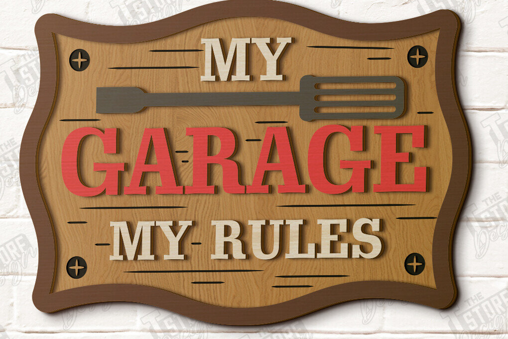 Intra απο ξύλο plywood 3mm-4mm πάχος - Πινακίδα γκαράζ | Μηχανική επιτοίχια πινακίδα|Σπηλιά ανθρώπου Δίασταση 30x20 cm INTRAFABR-118895370