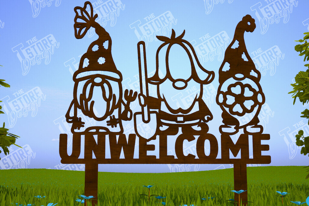 Σετ των 2 Intra απο ξύλο plywood 3mm-4mm πάχος - Διακόσμηση Κήπου Gnome | Πασσάλους γκαζόν Δίασταση 20x20 cm INTRAFABR-102895666