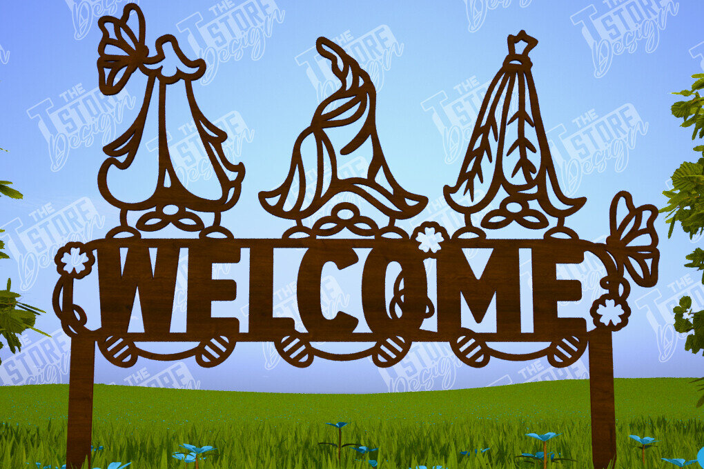 Σετ των 2 Intra απο ξύλο plywood 3mm-4mm πάχος - Διακόσμηση Κήπου Gnome | Πασσάλους γκαζόν Δίασταση 20x20 cm INTRAFABR-102895700