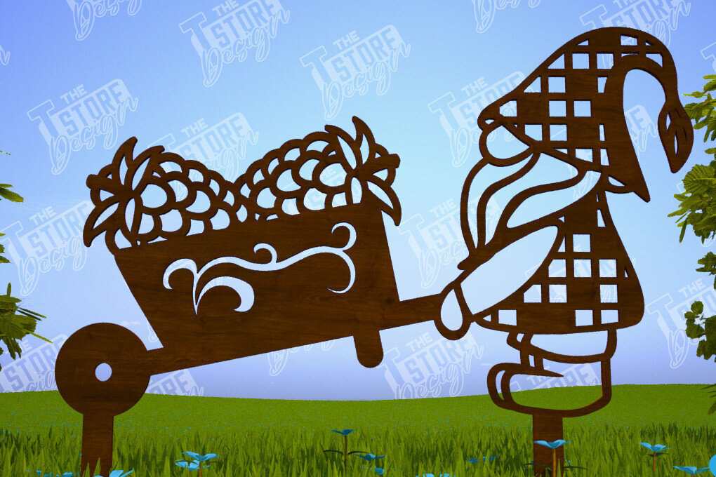 Σετ των 2 Intra απο ξύλο plywood 3mm-4mm πάχος - Διακόσμηση Κήπου Gnome | Πασσάλους γκαζόν Δίασταση 20x20 cm INTRAFABR-102895329