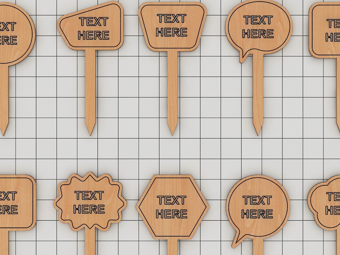 Intra απο ξύλο plywood 3mm-4mm πάχος - Πακέτο πασσάλων φυτών μαρκαδόρων κήπου Δίασταση 30x20 cm INTRAFABR-39958533