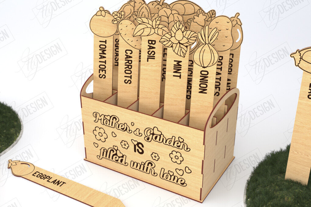 Σετ των 2 Intra απο ξύλο plywood 3mm-4mm πάχος - Σετ πασσάλων κήπου | Διακόσμηση Κήπου Δίασταση 20x20 cm INTRAFABR-119715704