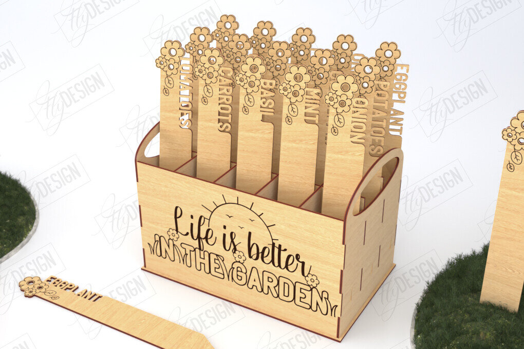 Σετ των 2 Intra απο ξύλο plywood 3mm-4mm πάχος - Σετ πασσάλων κήπου | Διακόσμηση Κήπου Δίασταση 20x20 cm INTRAFABR-119715708