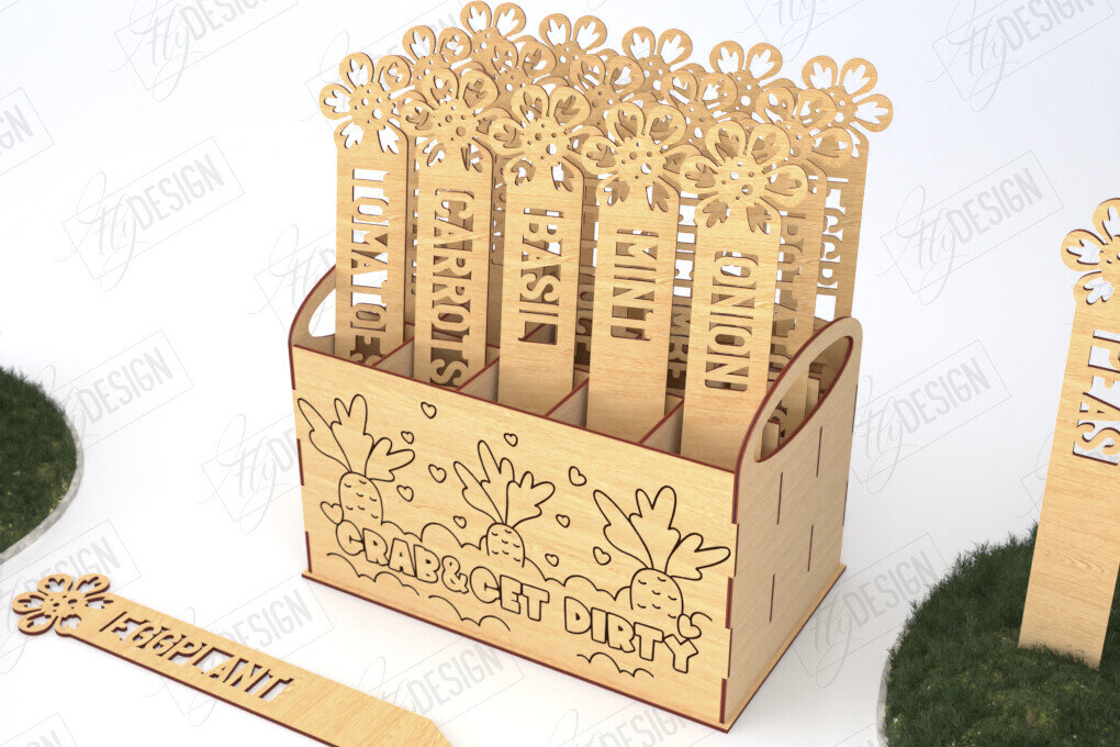 Σετ των 2 Intra απο ξύλο plywood 3mm-4mm πάχος - Σετ πασσάλων κήπου | Διακόσμηση Κήπου Δίασταση 20x20 cm INTRAFABR-119715712