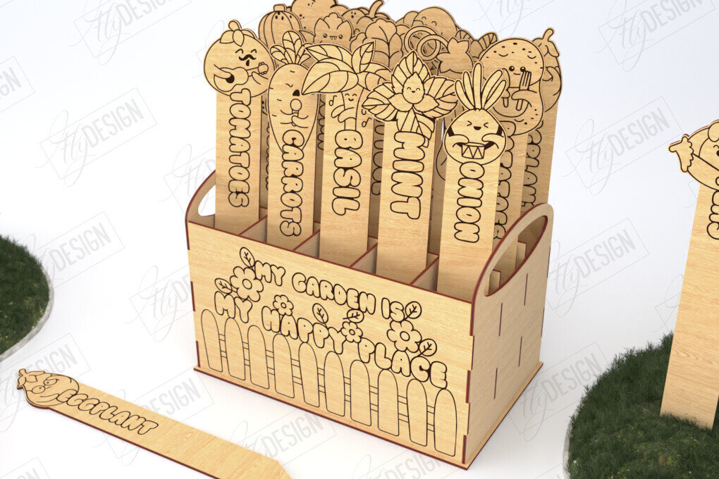 Σετ των 2 Intra απο ξύλο plywood 3mm-4mm πάχος - Σετ πασσάλων κήπου | Διακόσμηση Κήπου Δίασταση 20x20 cm INTRAFABR-119715698