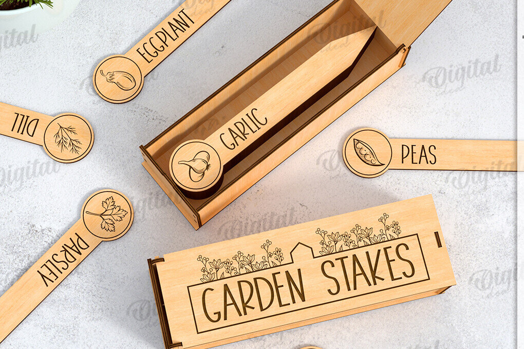 Intra απο ξύλο plywood 3mm-4mm πάχος - Πασσάλους κήπου με Box Laser Cut Δίασταση 30x20 cm INTRAFABR-121901761