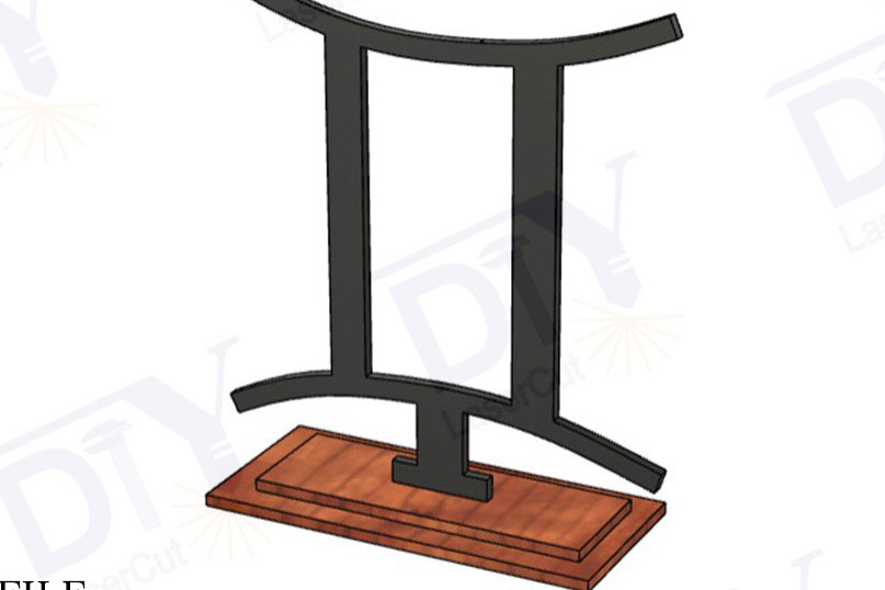 Σετ των 3 Intra απο ξύλο plywood 3mm-4mm πάχος - Δίδυμοι Ζώδια με Stand  Δίασταση 4x4 cm INTRAFABR-111561594