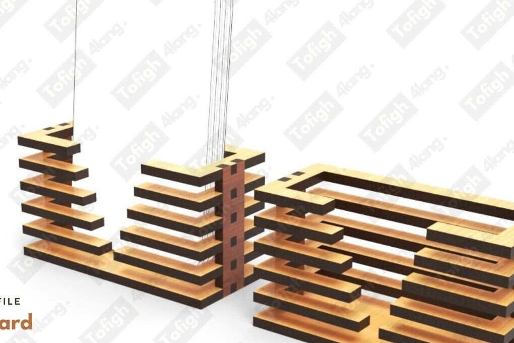 Intra απο ξύλο plywood 3mm-4mm πάχος - Γεωμετρική θήκη επαγγελματικής κάρτας |  Δίασταση 30x20 cm INTRAFABR-122404675