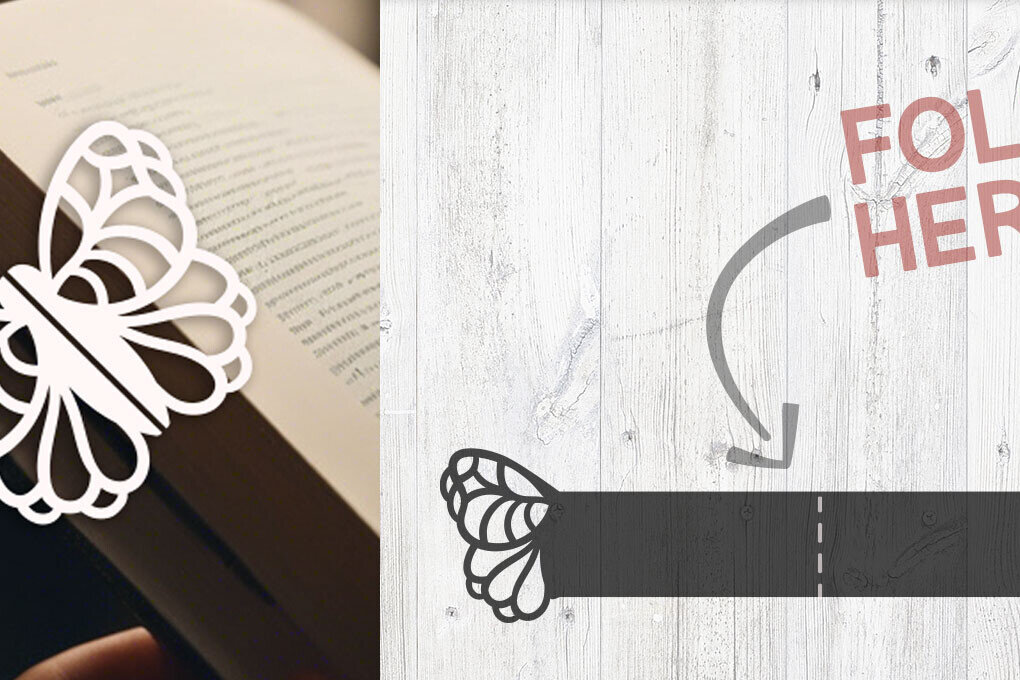 Σετ των 2 Intra απο ξύλο plywood 3mm-4mm πάχος - Γεωμετρικός σελιδοδείκτης πεταλούδας Δίασταση 5x20 cm INTRAFABR-100320678