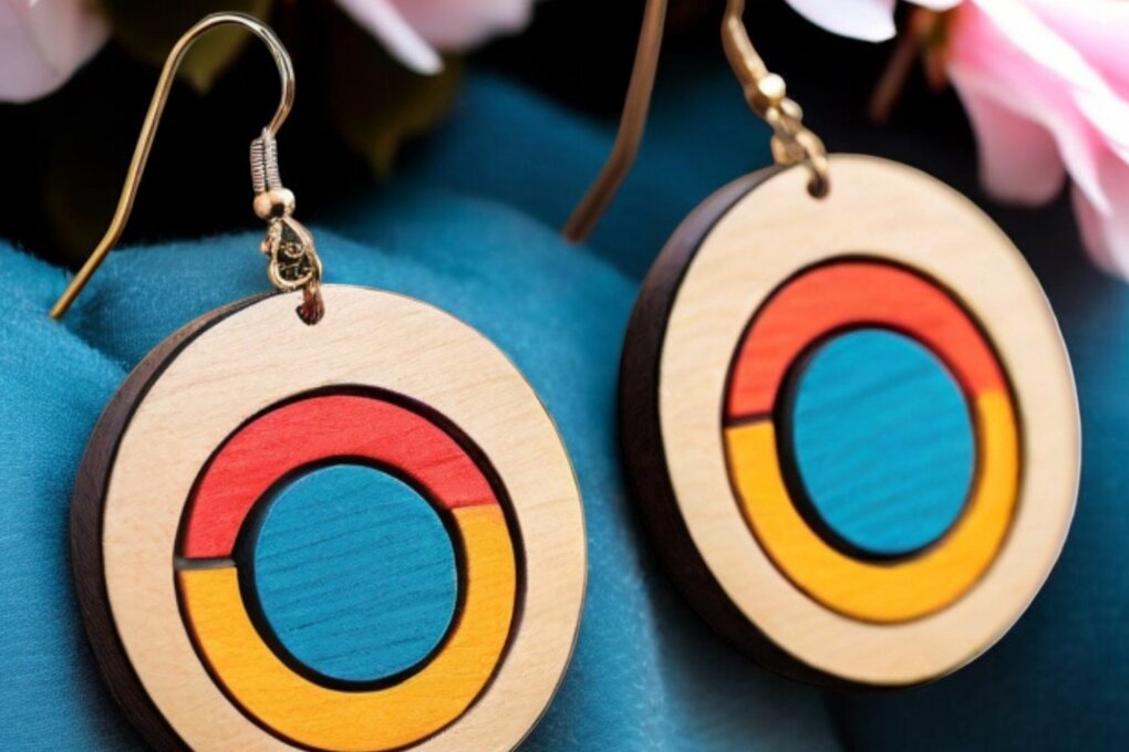 Σετ των 3 Intra απο ξύλο plywood 3mm-4mm πάχος - Σετ γεωμετρικό σκουλαρίκι 193 Δίασταση 3x3 cm INTRAFABR-118357144