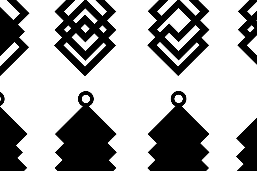 Σετ των 3 Intra απο ξύλο plywood 3mm-4mm πάχος - Γεωμετρικό Σκουλαρίκι  Πολύγωνο Τρίγωνο Δίασταση 3x3 cm INTRAFABR-76988340