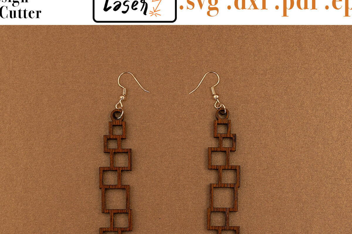 Σετ των 3 Intra απο ξύλο plywood 3mm-4mm πάχος -  γεωμετρικών σκουλαρίκια για κόφτη λέιζερ Δίασταση 3x3 cm INTRAFABR-53397213